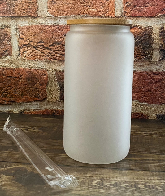 Frosted 16 oz Glass Cup