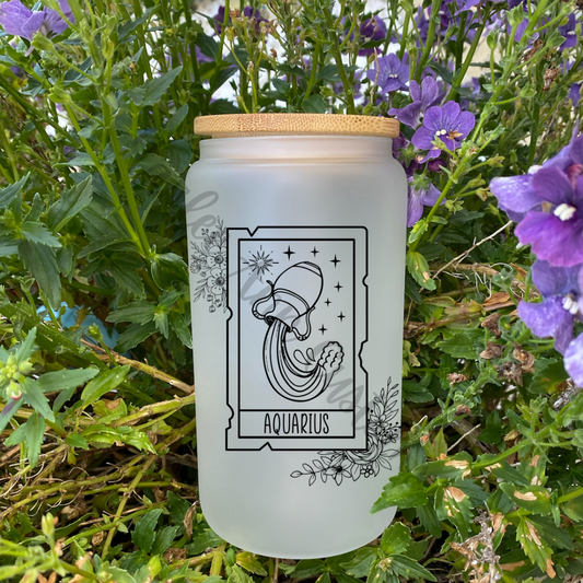 16oz Zodiac Glass Can Cups